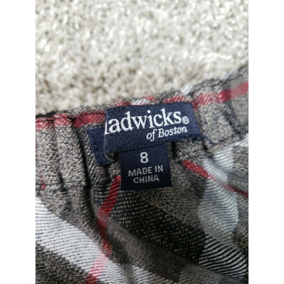 Chadwicks Of Boston Size 8 Plaid Shift Shirt Dress Button Down Tan Red Black - Picture 5 of 12